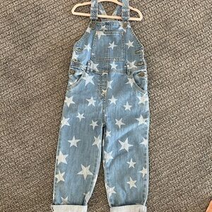 Stella McCartney denim toddler overalls with star print. Never worn!